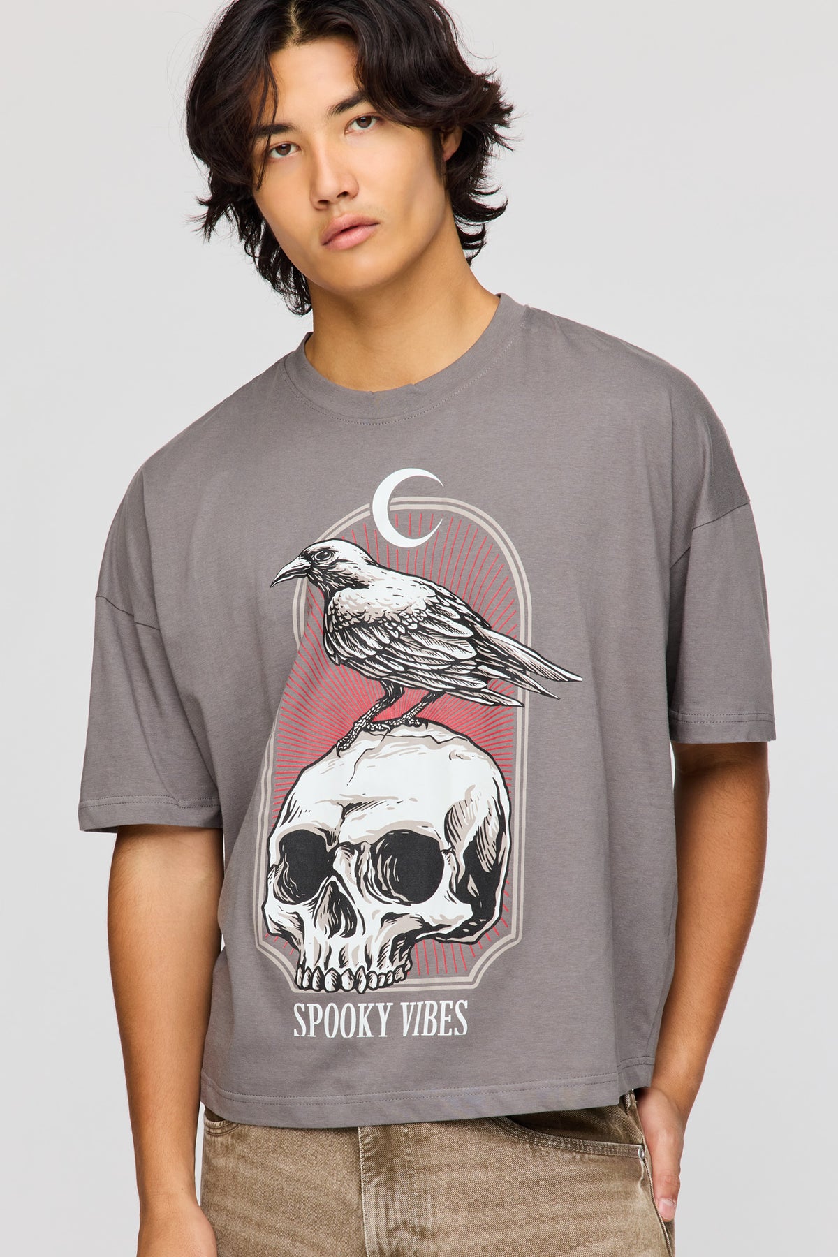 T-shirt carré à imprimé Spooky 
