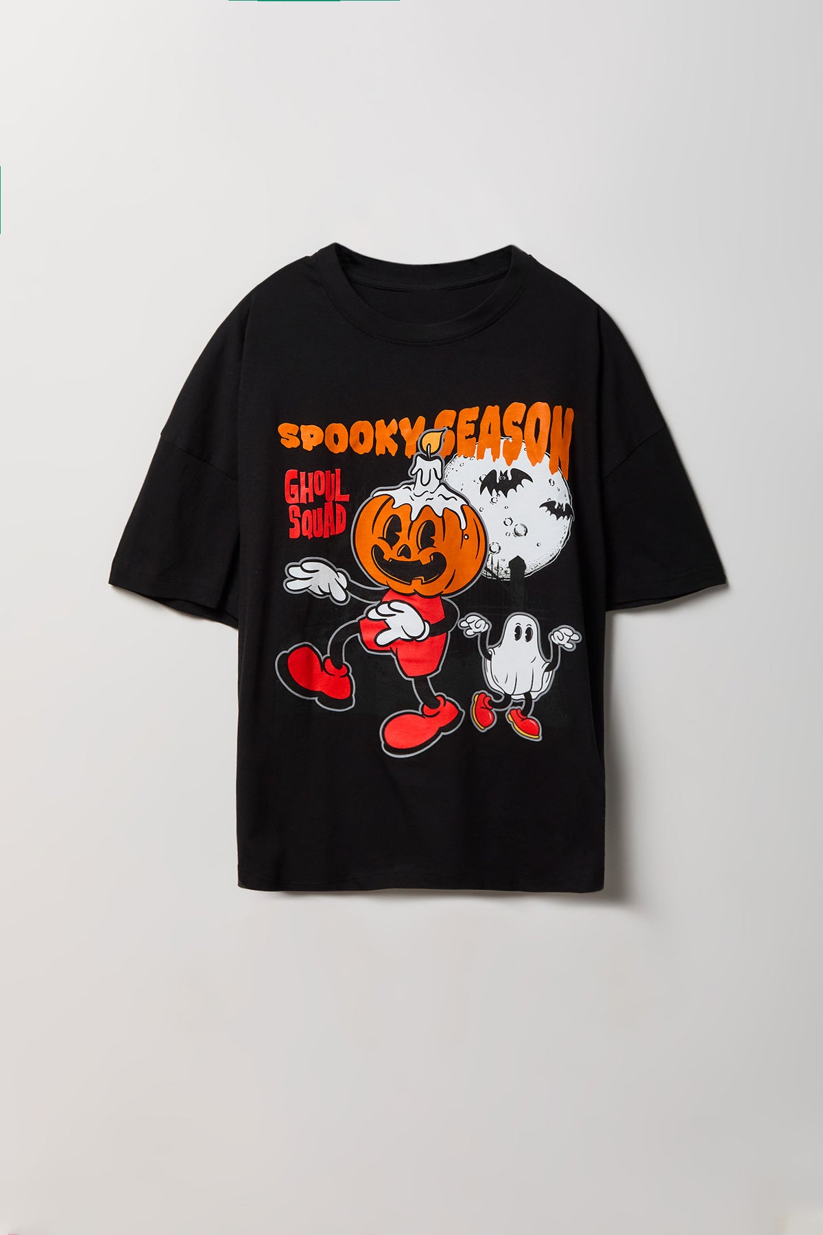 Spooky Season Graphic Boxy T-Shirt - Black