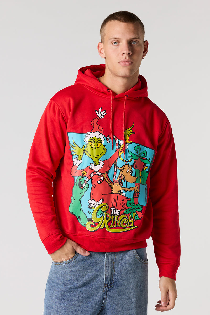 Grinch Graphic Christmas Fleece Hoodie