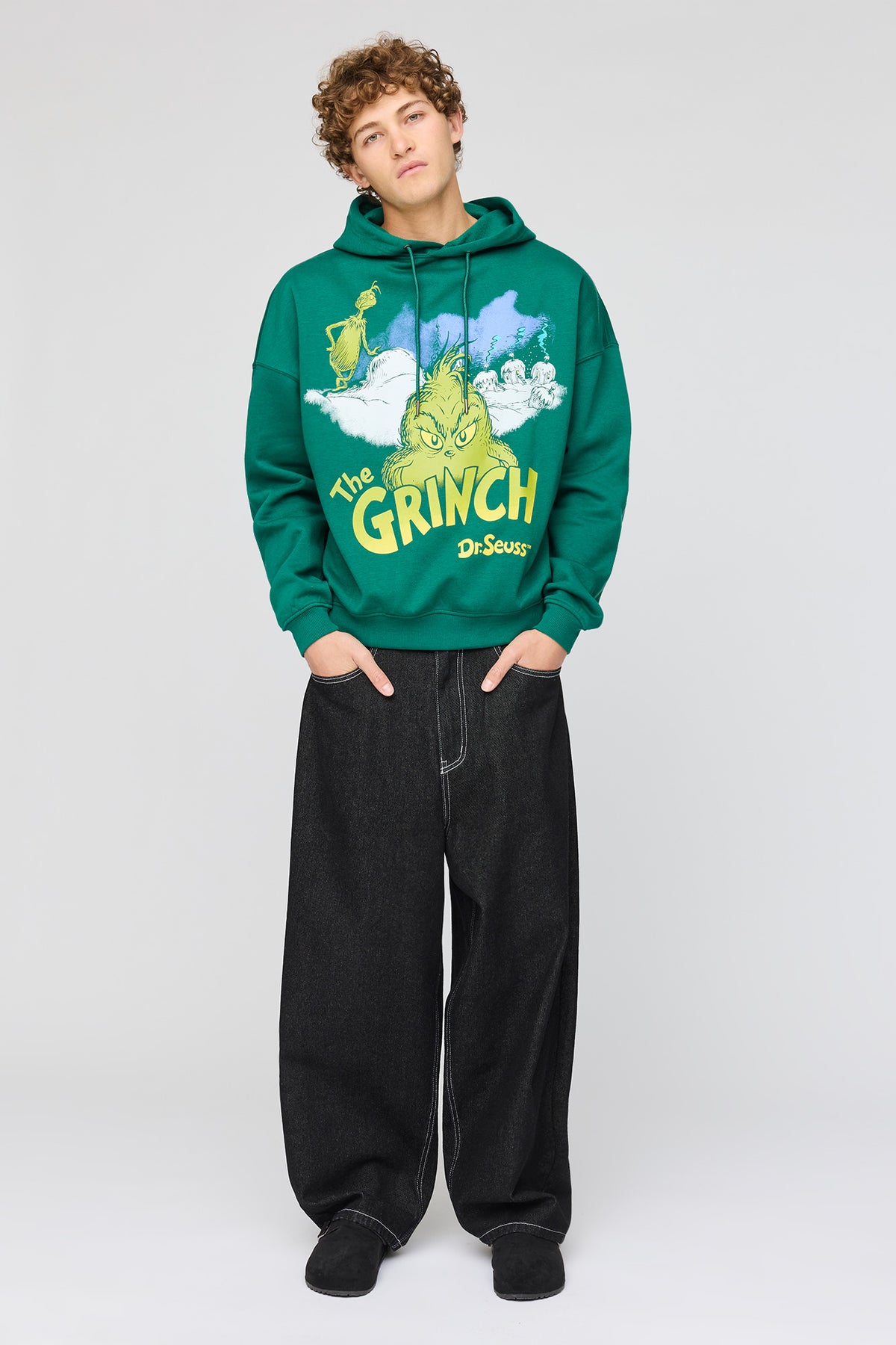 Alt View 3. The Grinch Graphic Fleece Hoodie - Dark Green