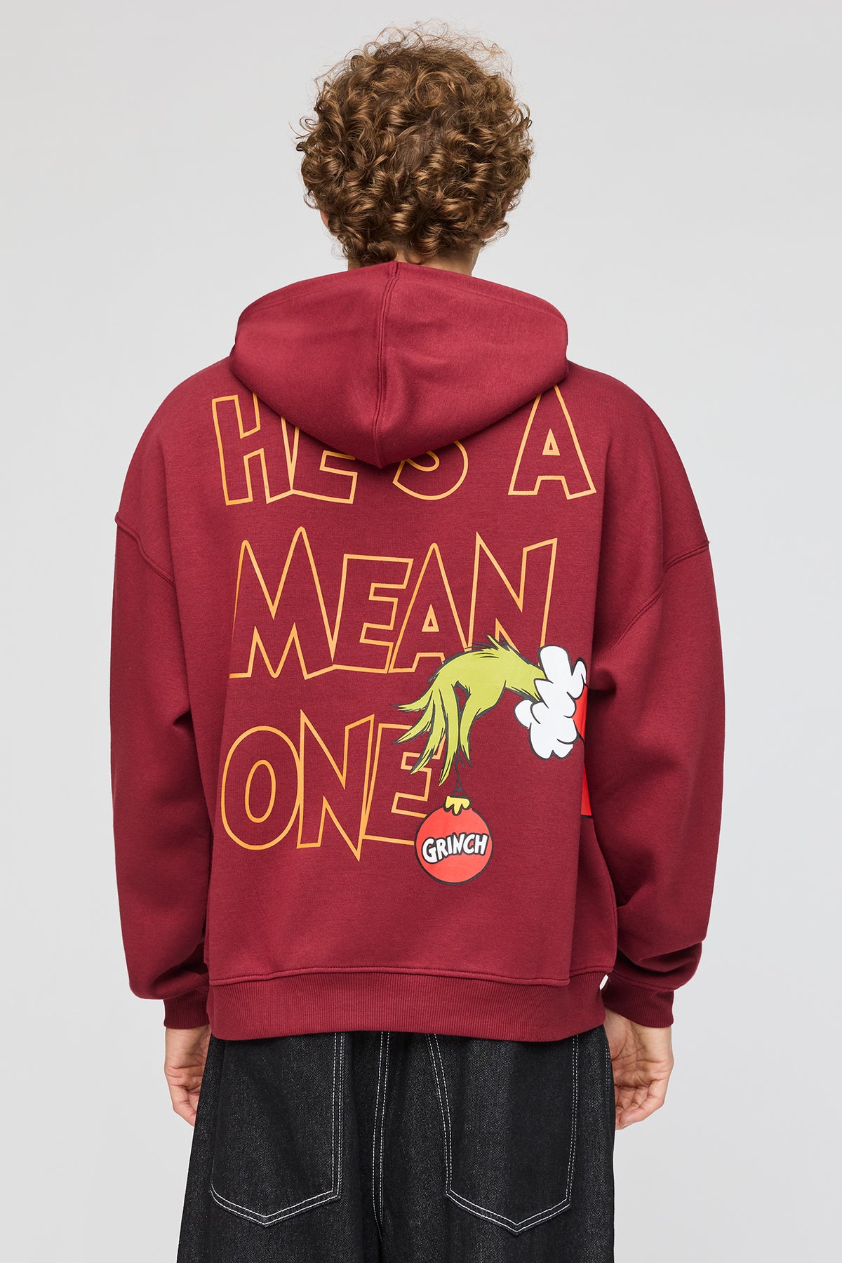 Alt View 2. The Grinch Graphic Fleece Hoodie - Red