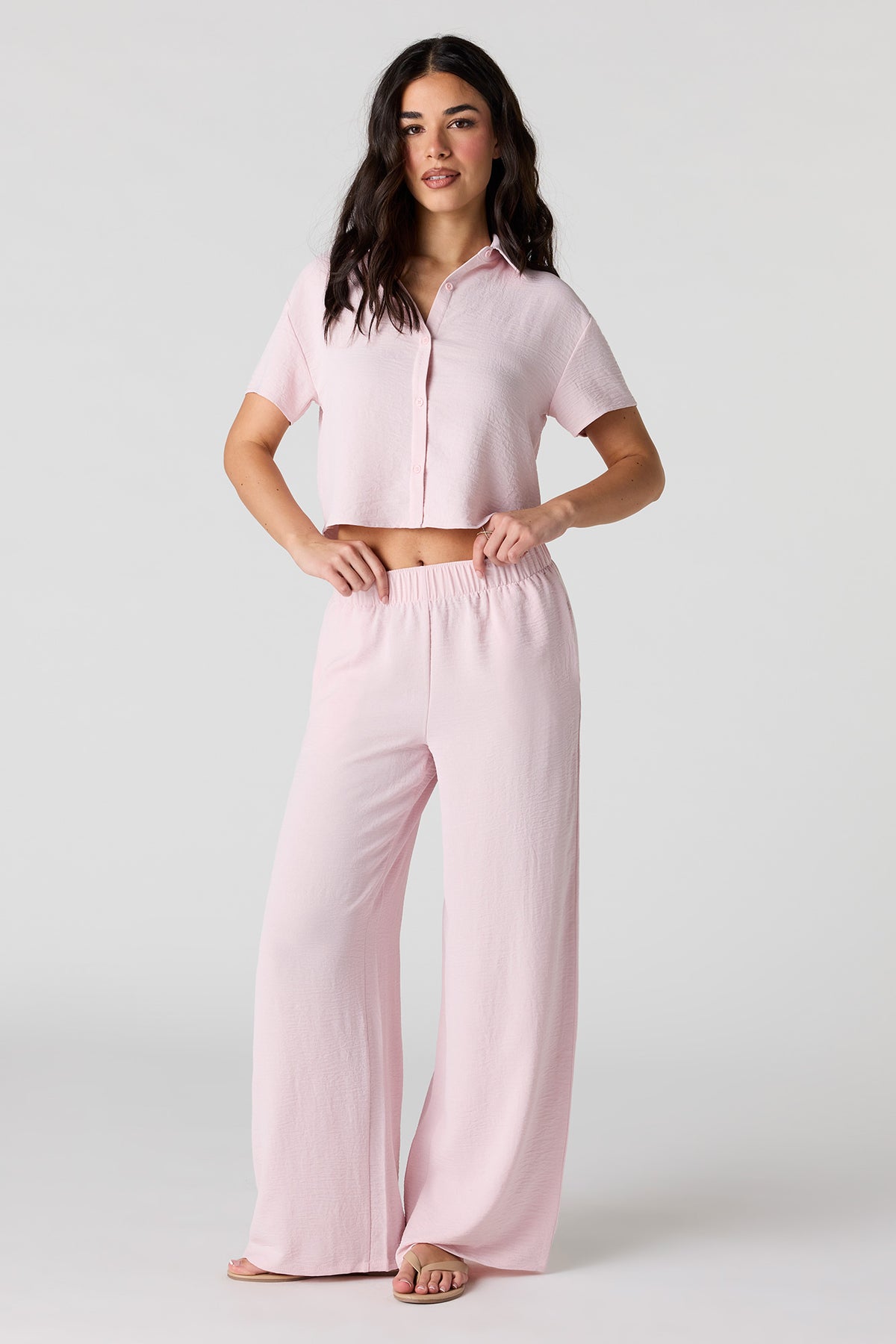 Alt View 3. Flowy Button-Up Top - Pink