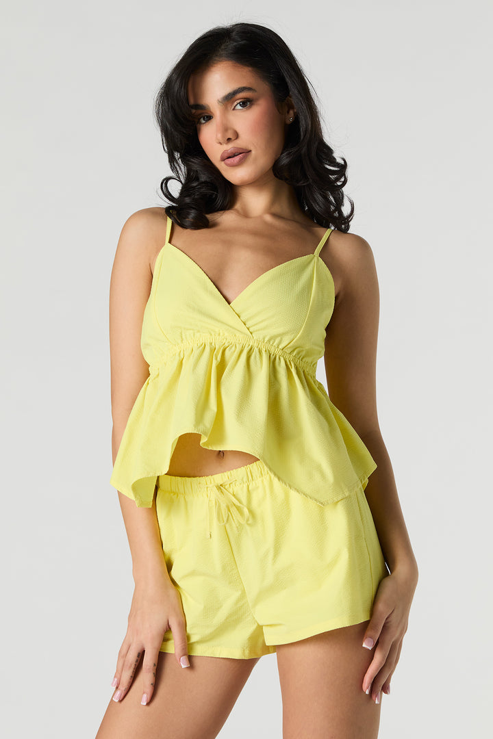 Camisole de style nuisette texturée à surplis