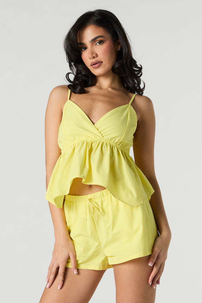Camisole de style nuisette texturée à surplis