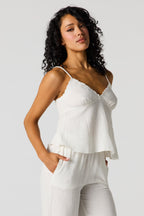 Gauze Lace Trim V-Neck Cami