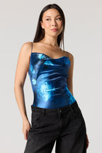 Maillot en satin avec col châle