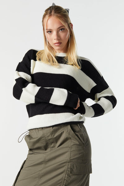 Take the Chill Off Brown Ribbed Knit Balloon Sleeve Sweater