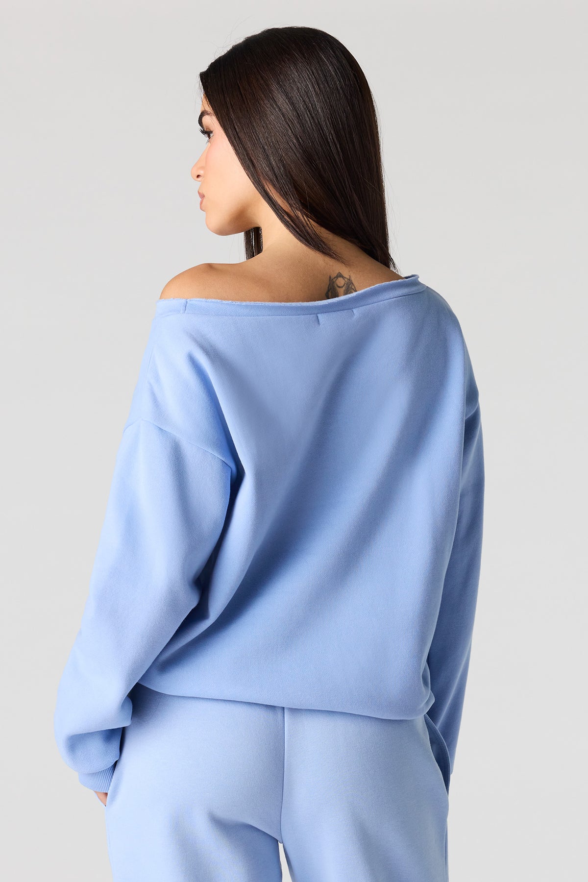 Alt View 2. Keep Growing Graphic Off Shoulder Sweatshirt - Light Blue