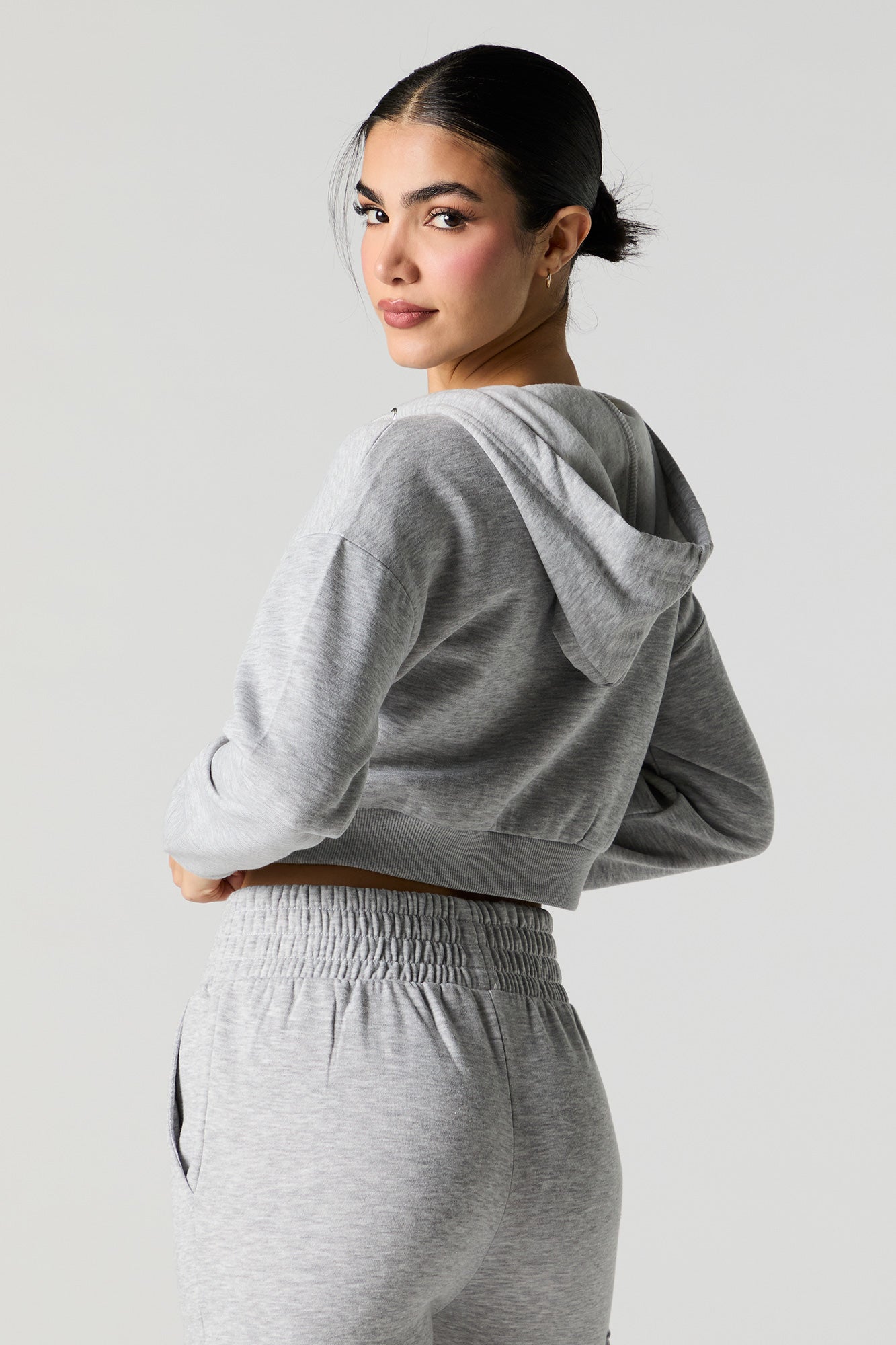 トップス Flight Mode Cropped Pullover(light gray) Active Cropped Zip-Up Fleece Hoodie – Urban Planet