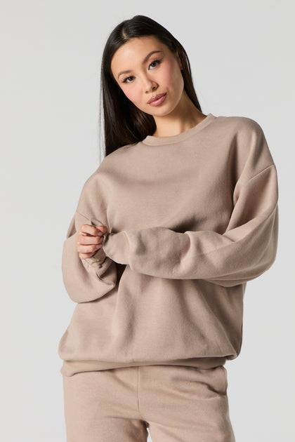 Oversized Fleece Crewneck Sweatshirt