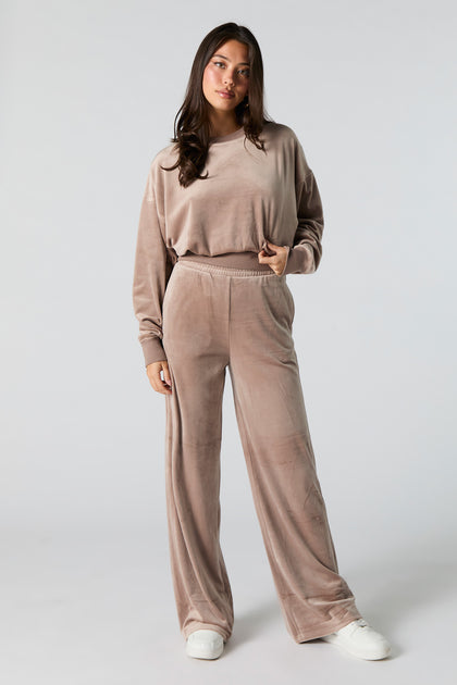 Velour Wide Leg Sweatpant