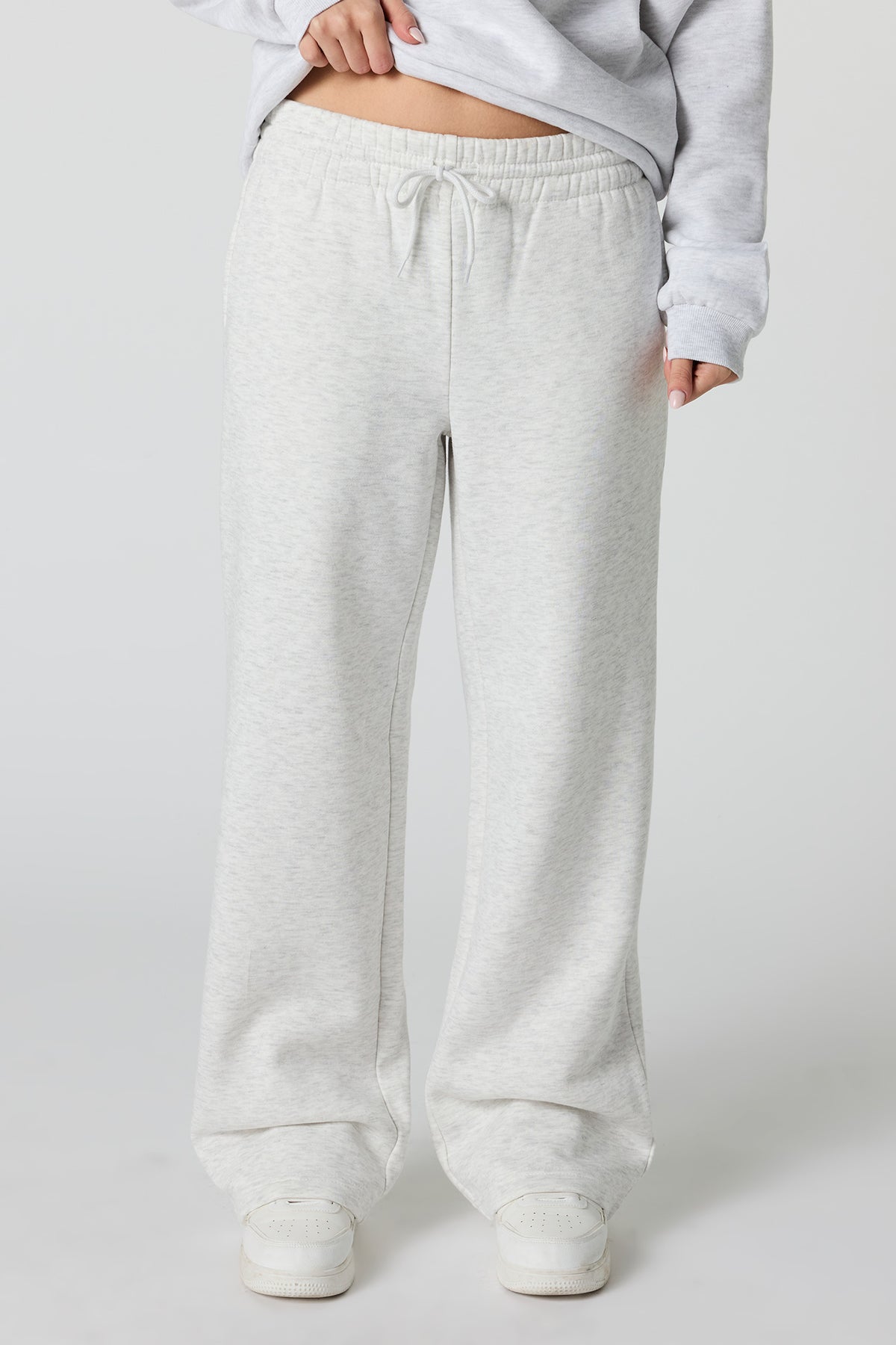Alt View 2. Straight Leg Fleece Sweatpant - Heather Grey
