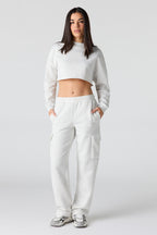 Pantalon cargo en molleton uni