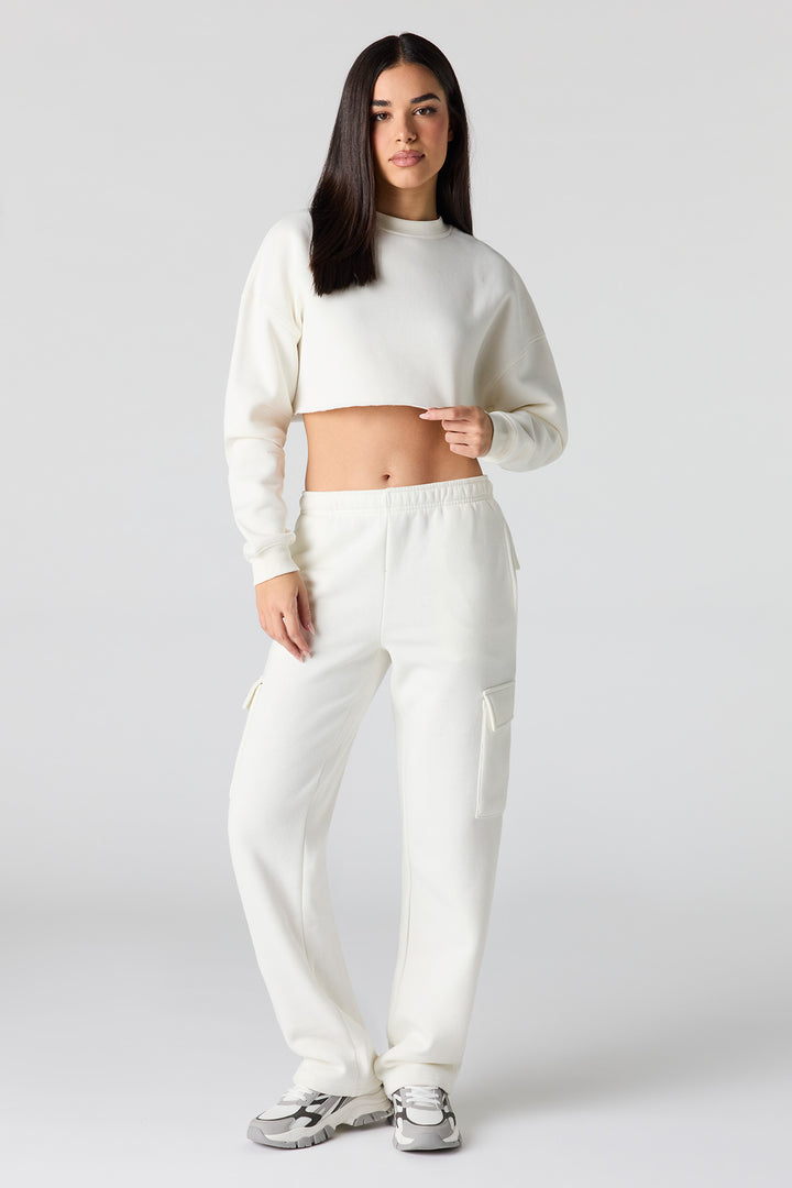 Solid Fleece Cargo Sweatpant