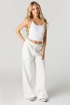 Pantalon en molleton à jambe large