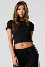 Smocked Bow Detail T-Shirt