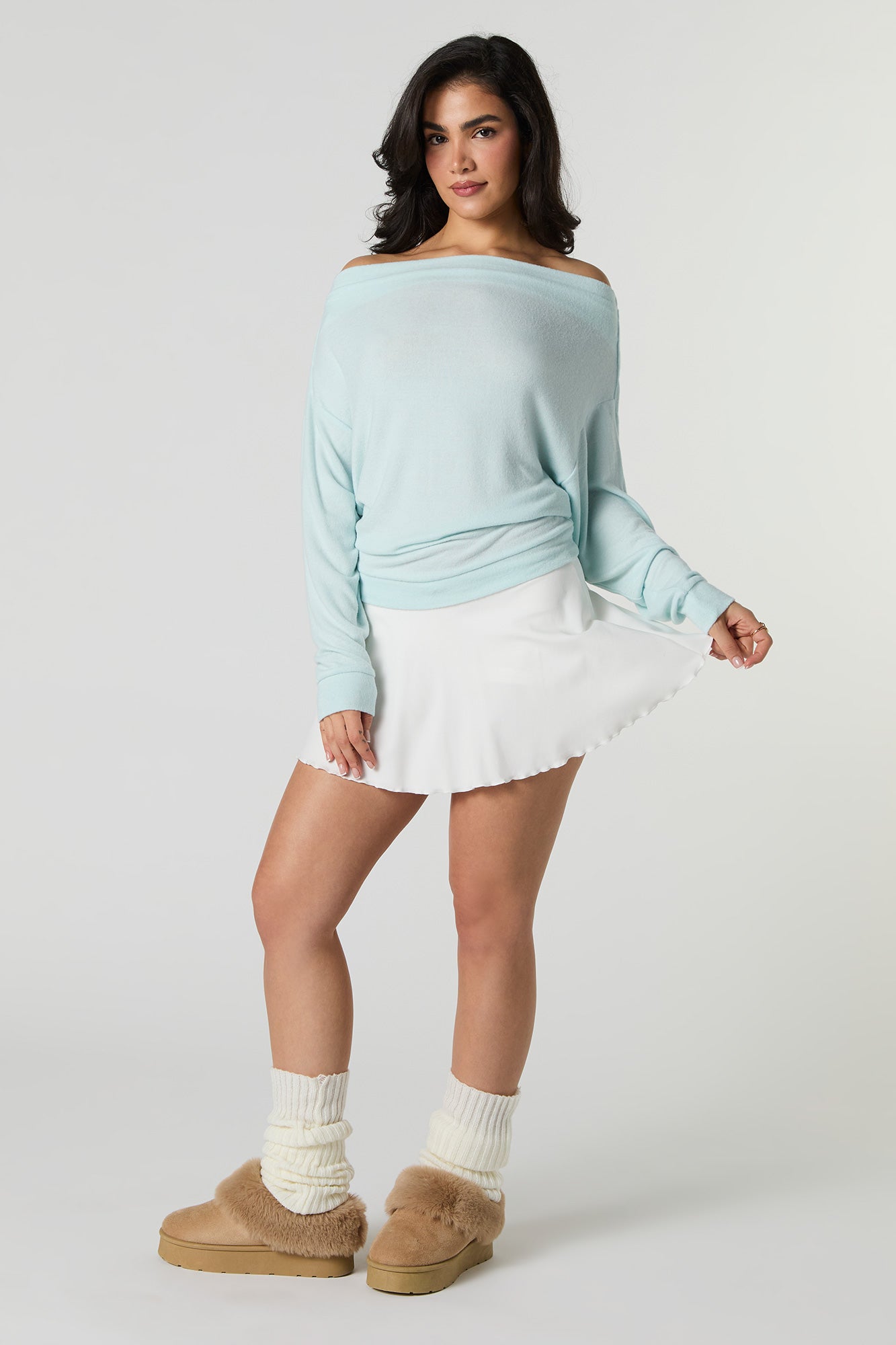 Ruched Knit Off Shoulder Top – Urban Planet