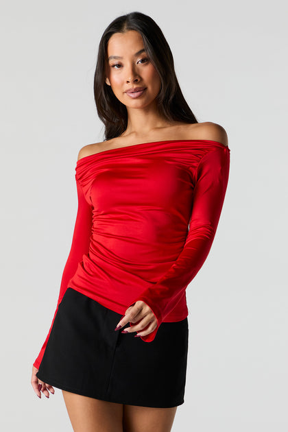 Contour Off Shoulder Bell Sleeve Top