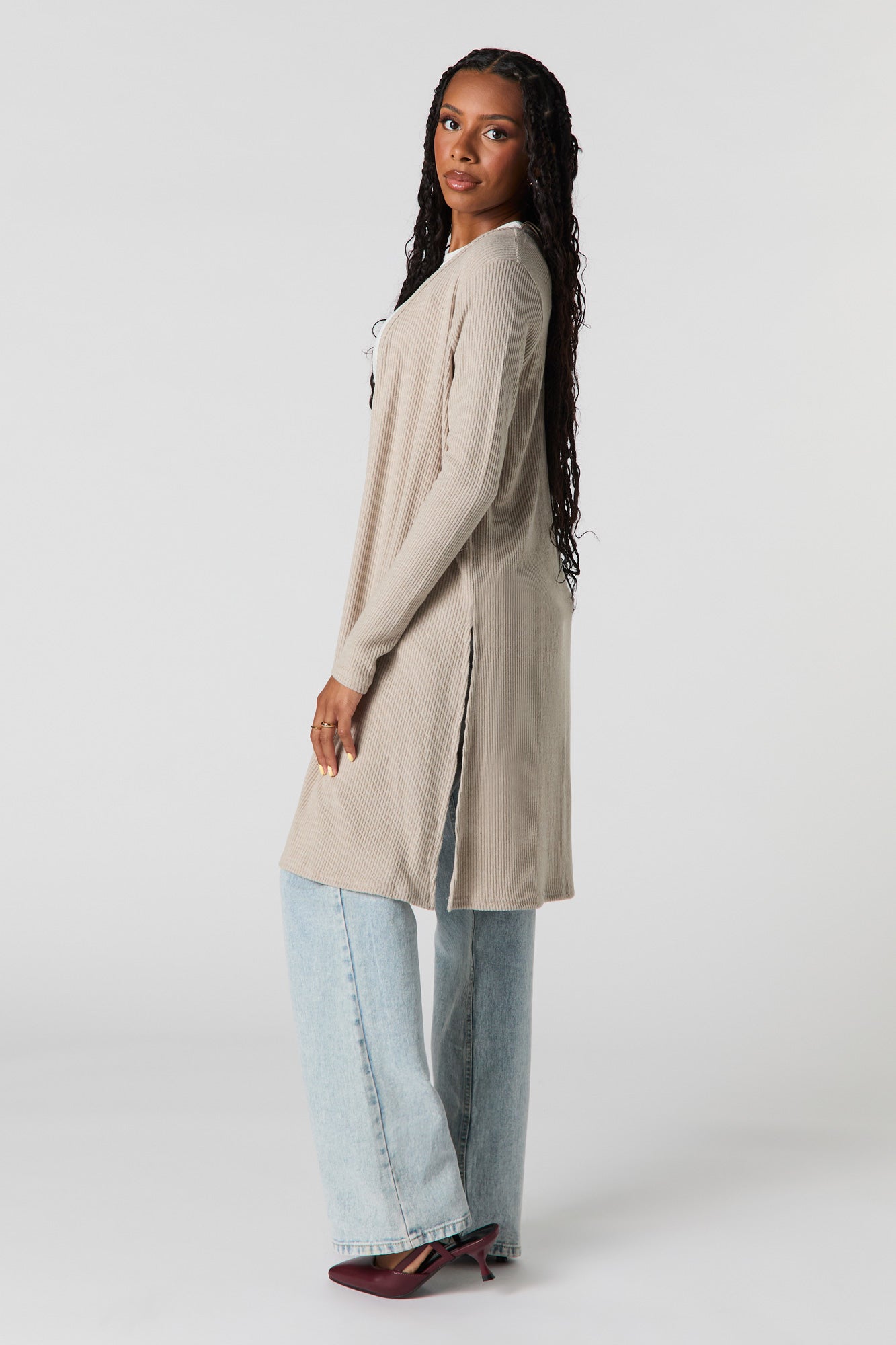 Knit Slit Cardigan – Urban Planet