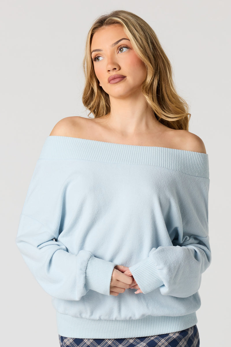 Knit Off Shoulder Long Sleeve Top