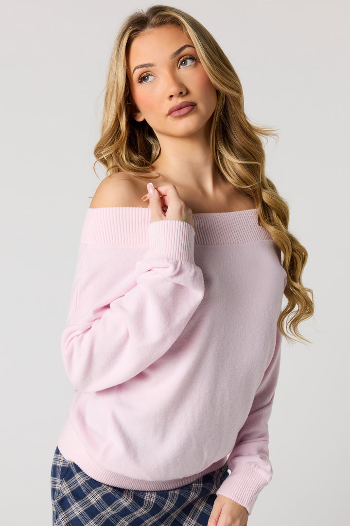 Knit Off Shoulder Long Sleeve Top
