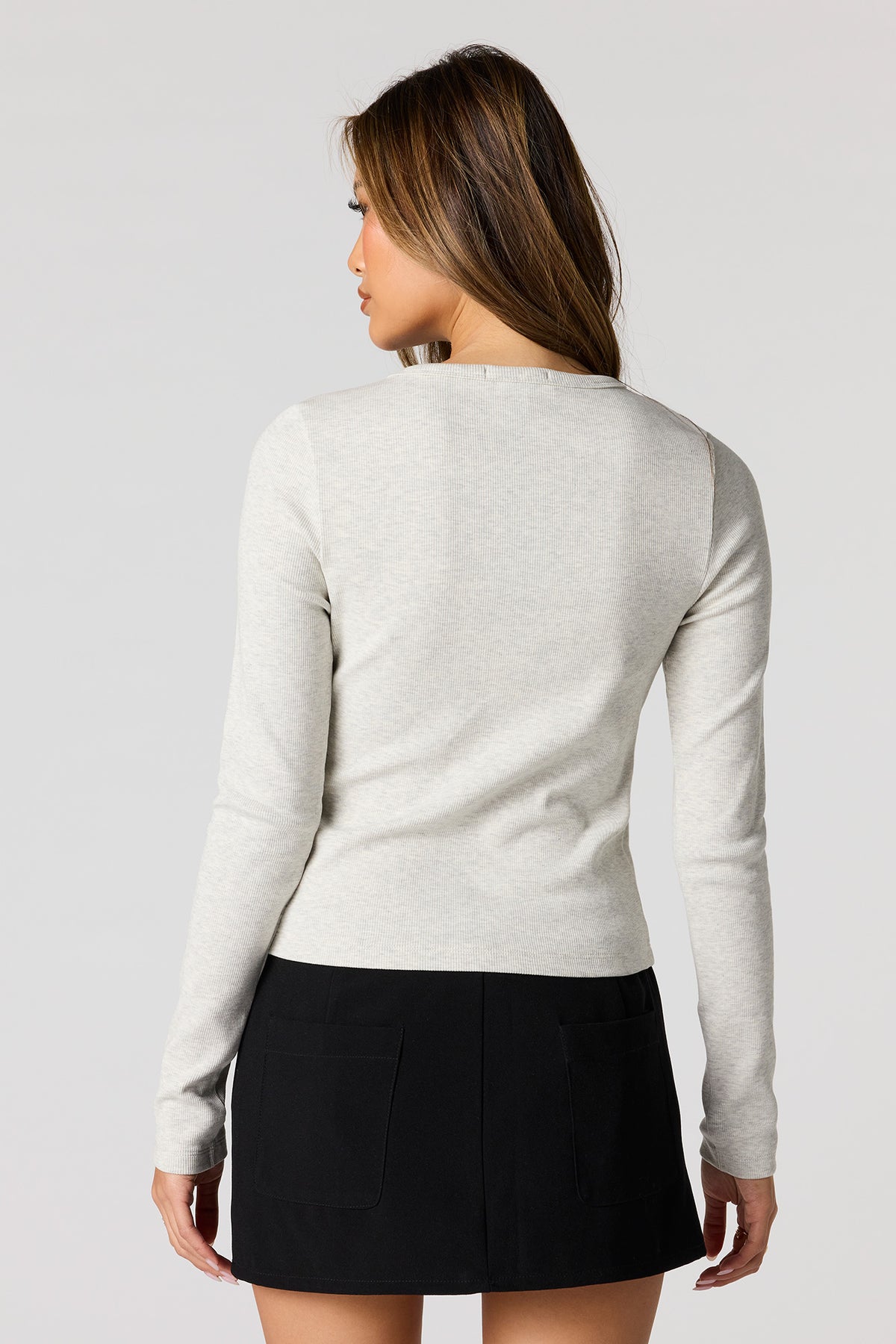 Alt View 11. Asymmetrical Button-Up Ribbed Cardigan - Tan