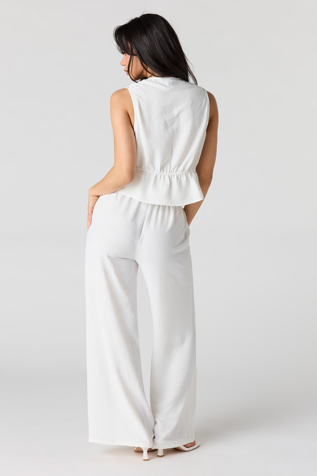 Alt View 3. Flowy Drawstring Pant - White
