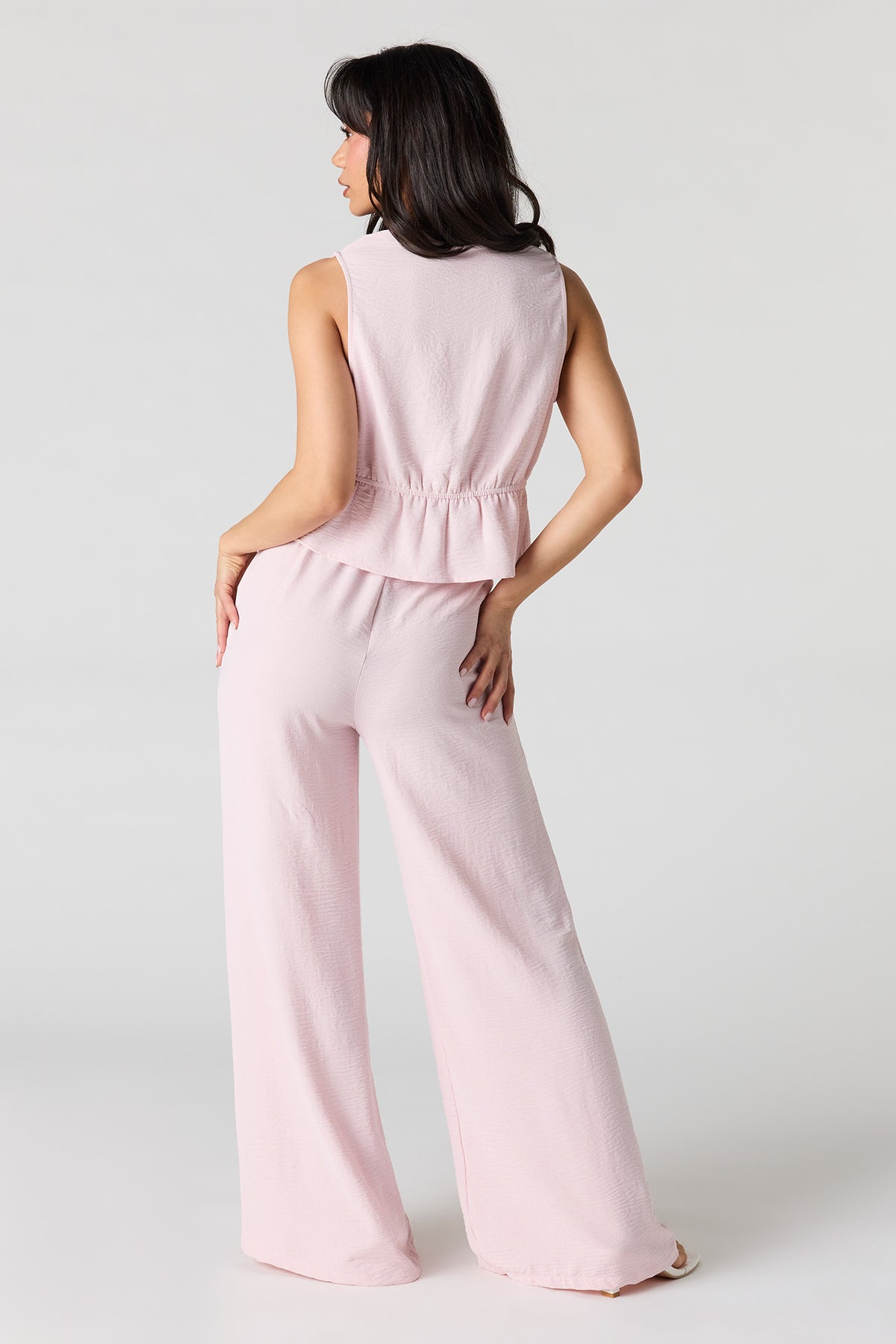 Alt View 3. Flowy Drawstring Pant - Pink