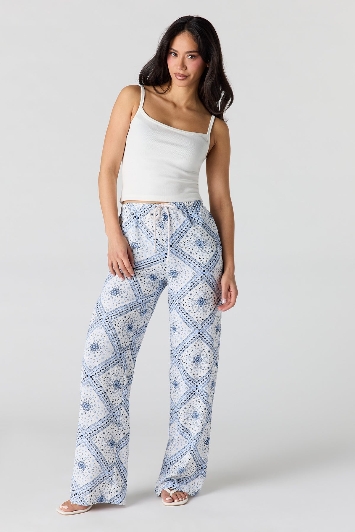 Pantalon fluide à taille coulissante