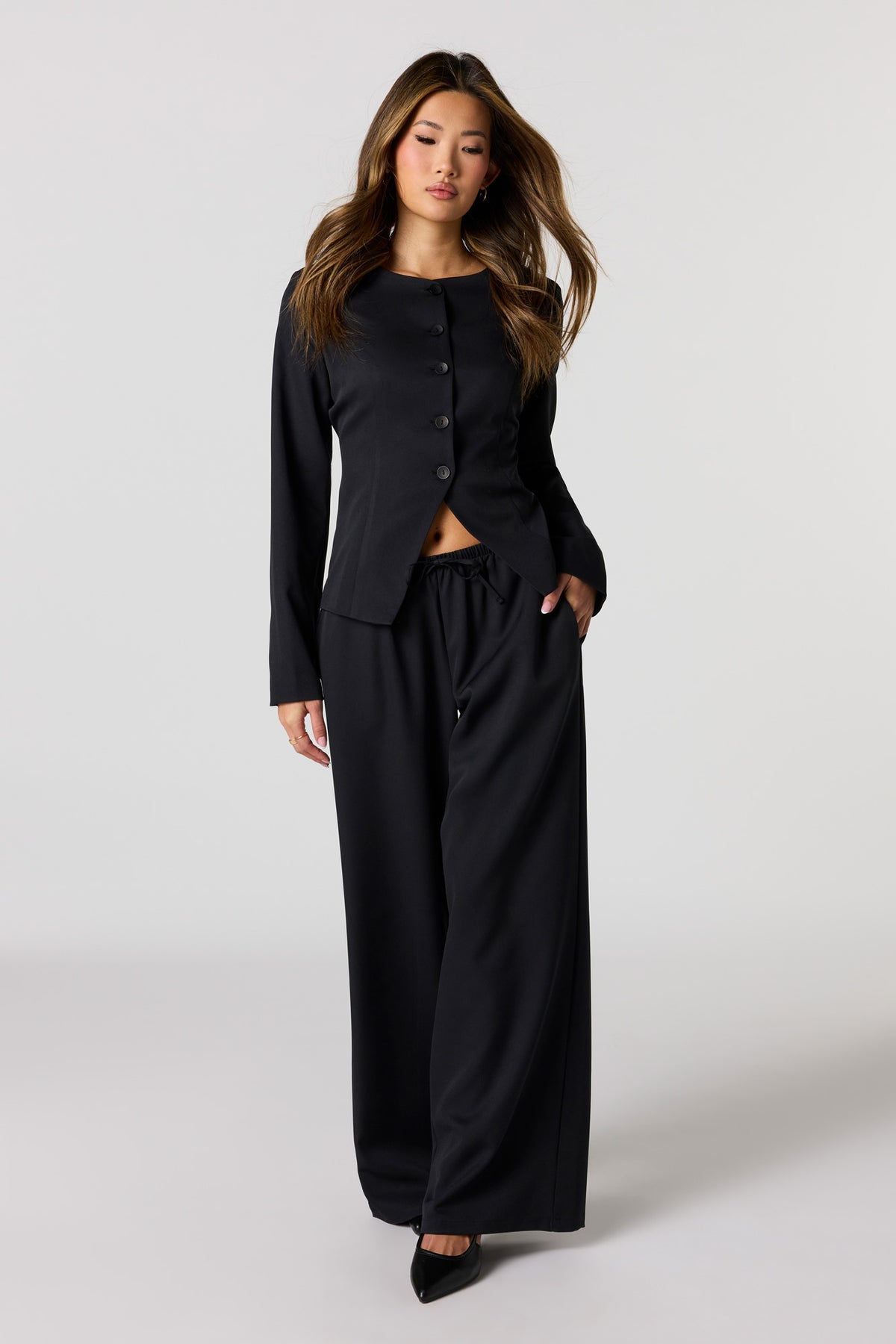 Drawstring Dress Pant - Black