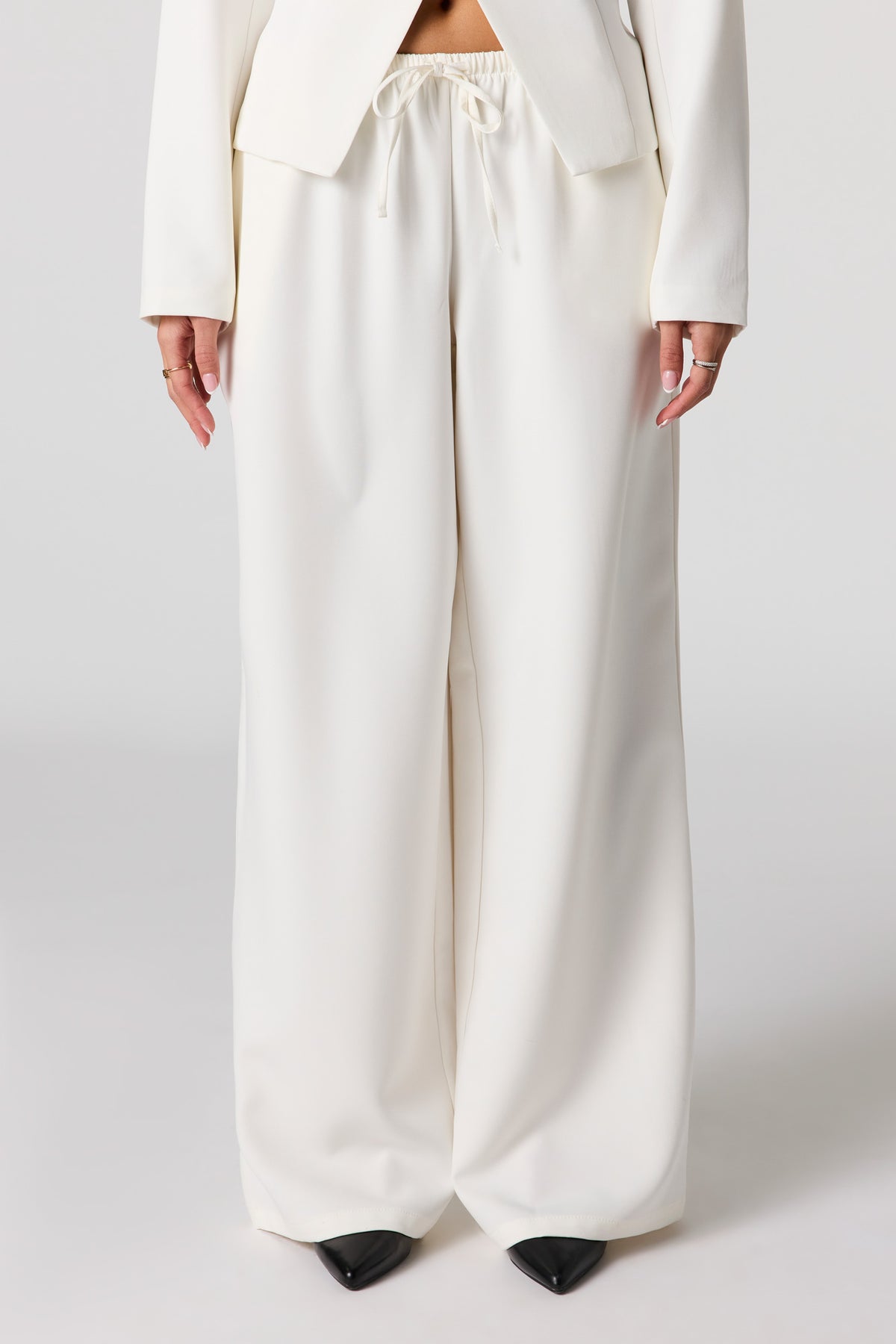 Alt View 2. Drawstring Dress Pant - White