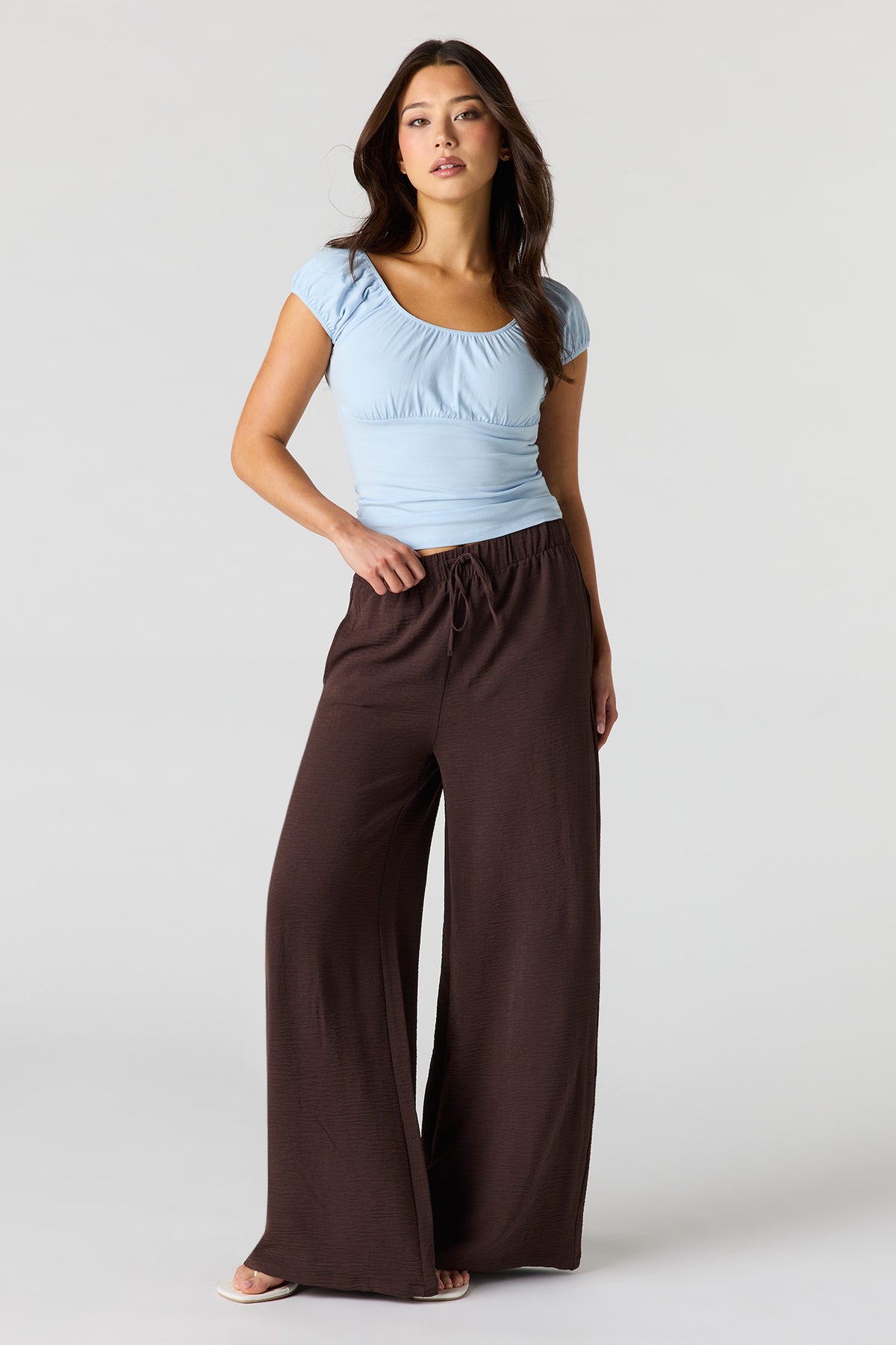 Pantalon fluide à taille coulissante