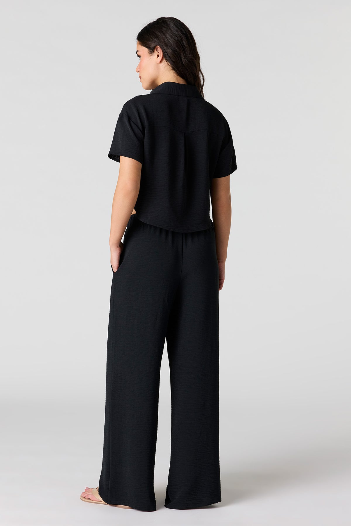 Alt View 3. Flowy  Wide Leg Pant - Black
