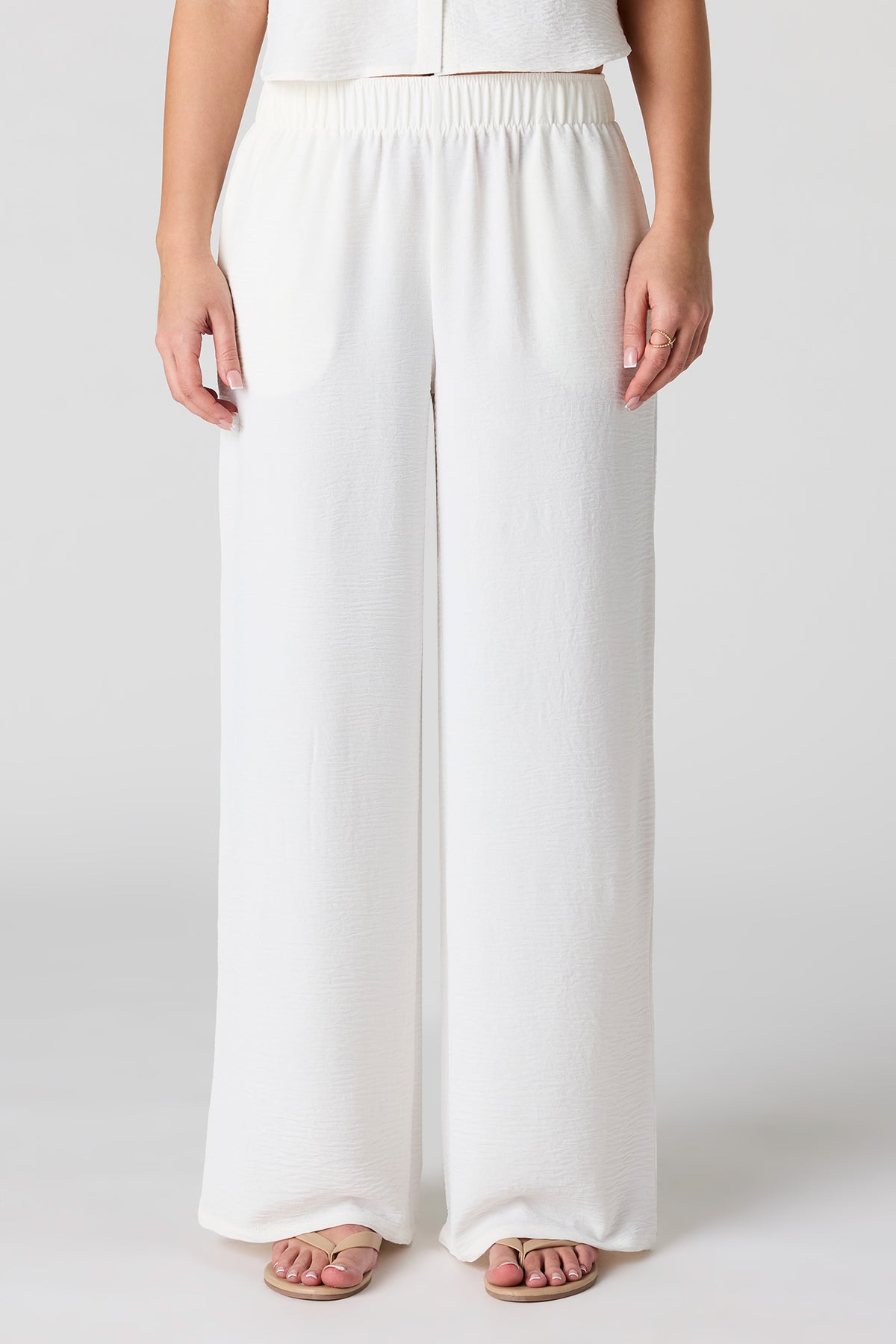 Alt View 2. Flowy  Wide Leg Pant - White