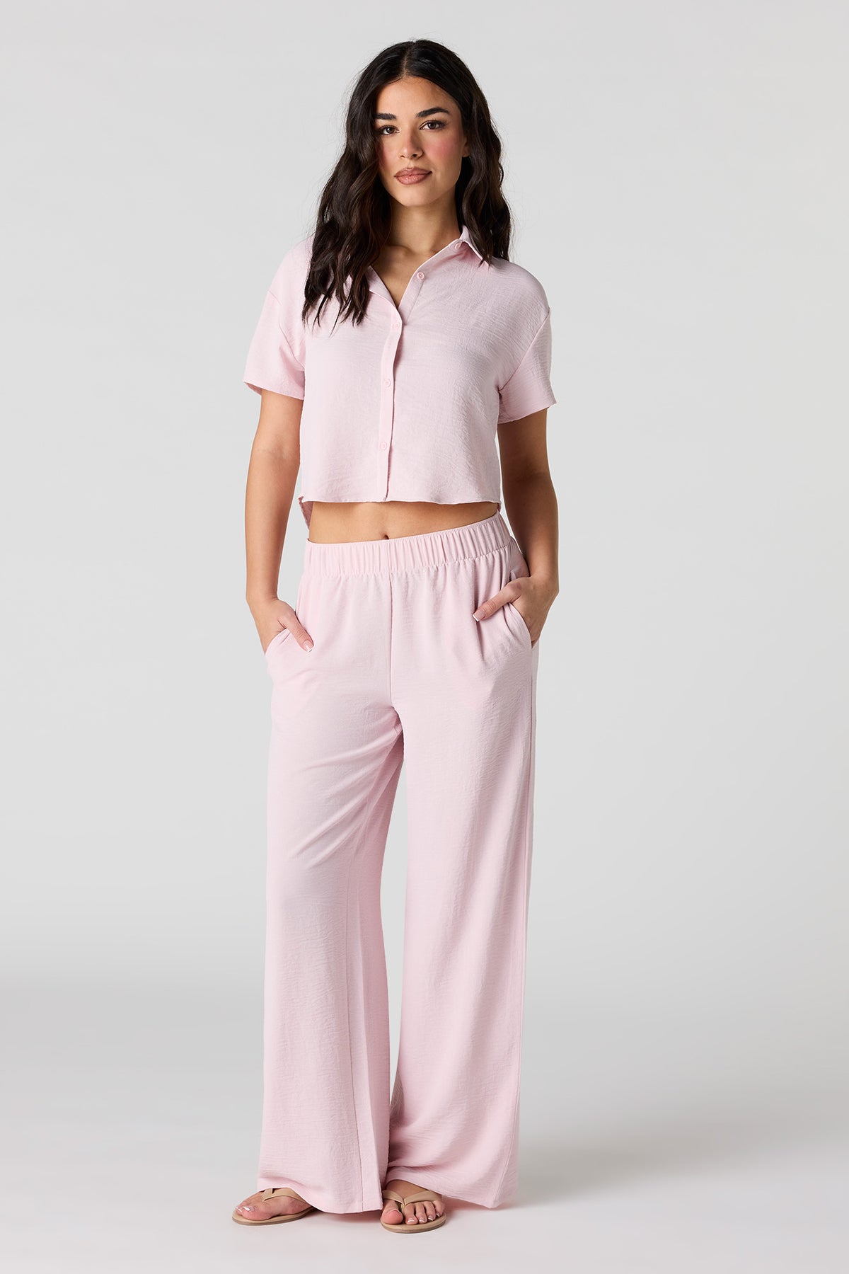 Flowy  Wide Leg Pant - Pink