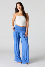 Smocked Waist Wide Leg Pant