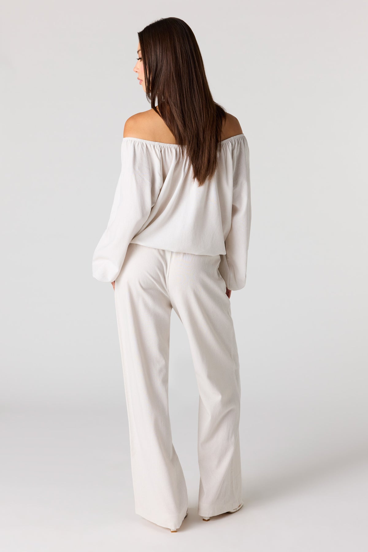 Alt View 3. Linen-Blend Drawstring Pant - White