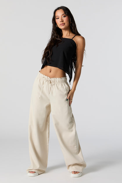 Forever 21 Drawstring Wide Leg Pant | Clear | XL | Women's