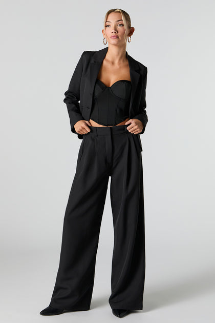 Pleated Wide Leg Dress Pant