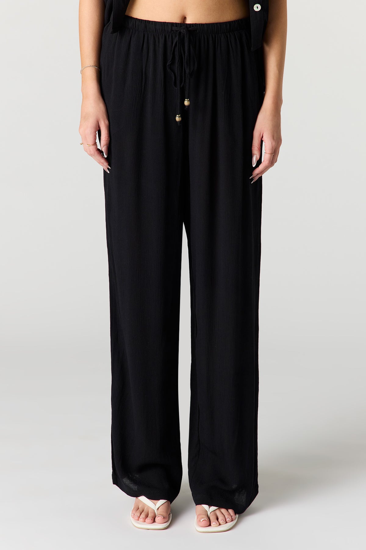 Vue alternative 2. Pantalon ample froissé à taille coulissante