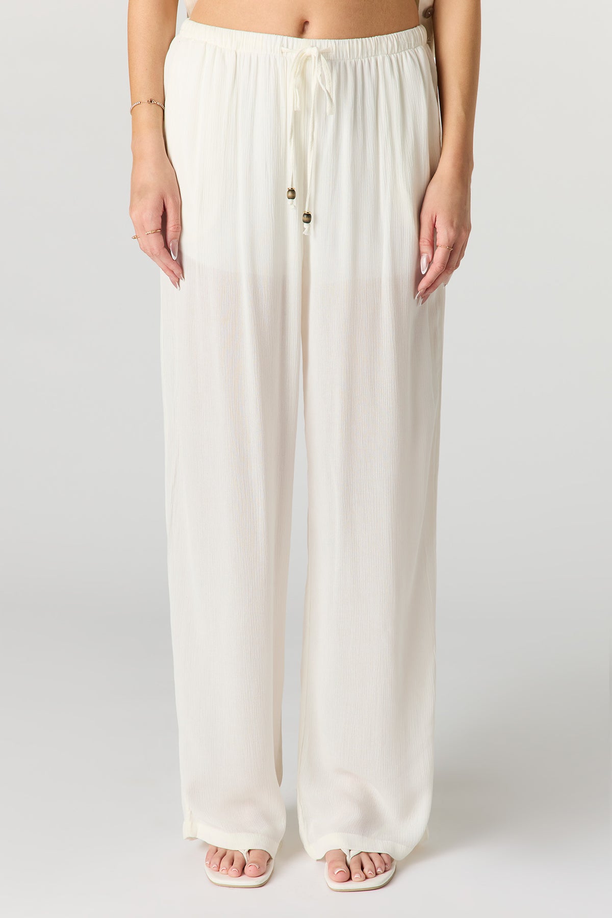 Vue alternative 2. Pantalon ample froissé à taille coulissante