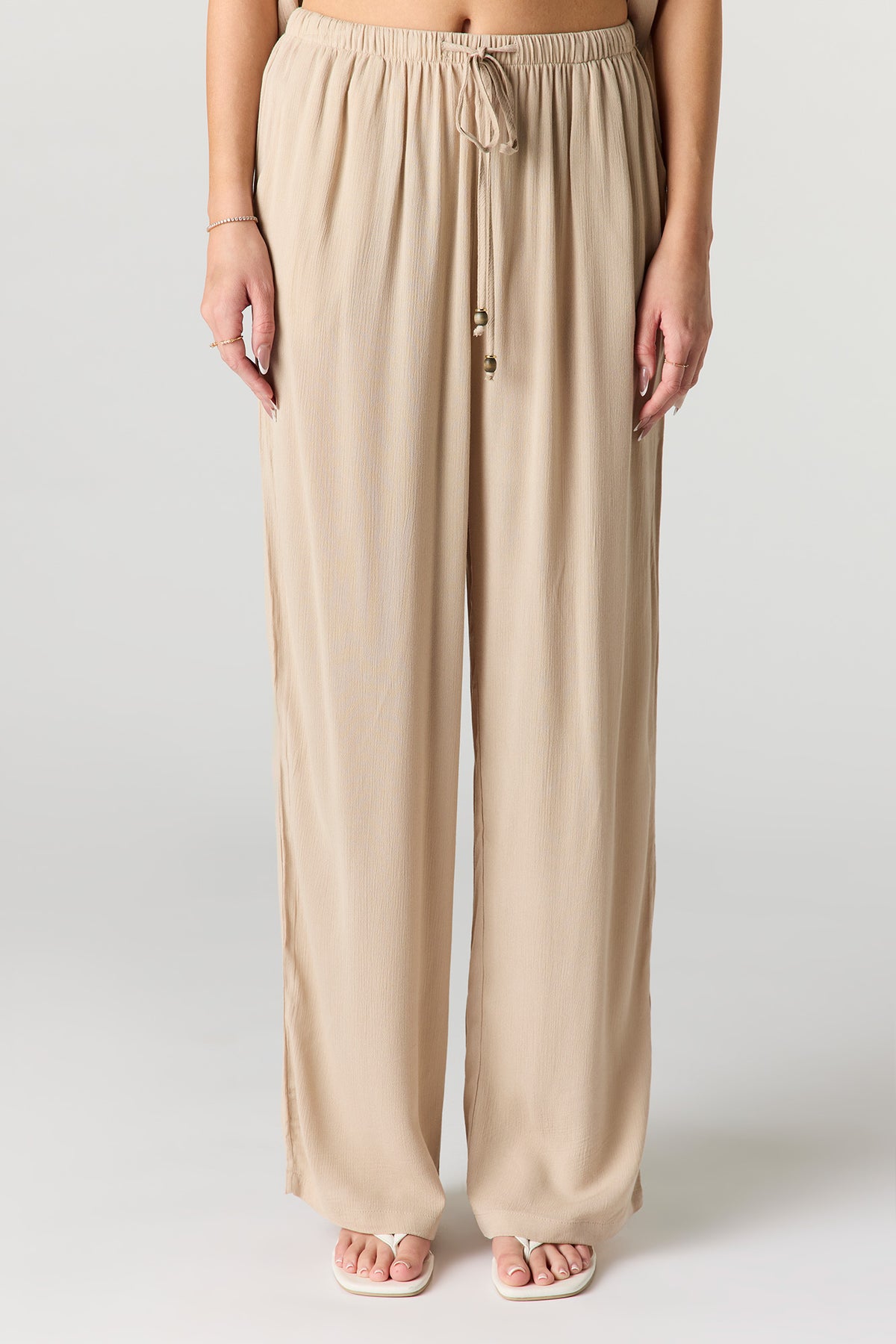 Vue alternative 2. Pantalon ample froissé à taille coulissante