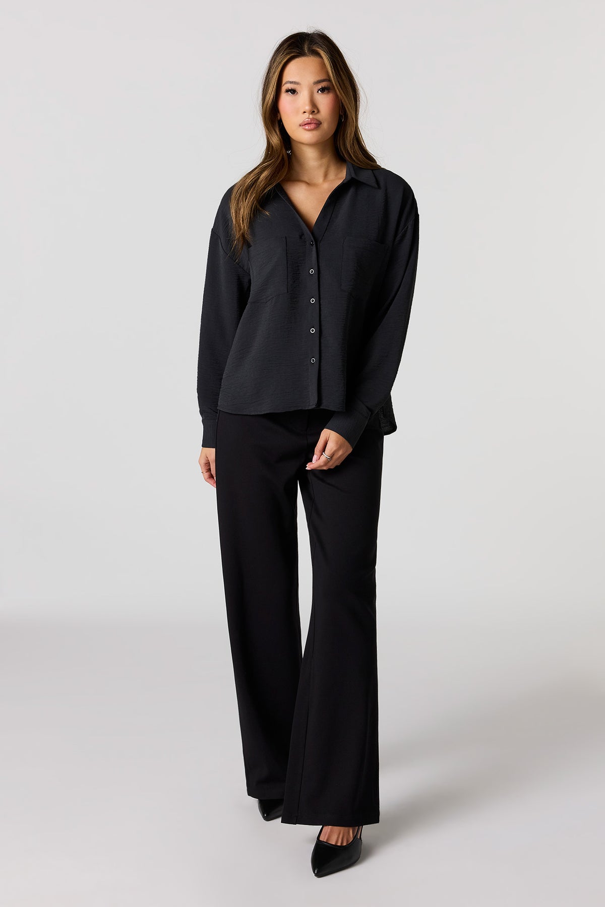 Wide Leg Dress Pant - Black