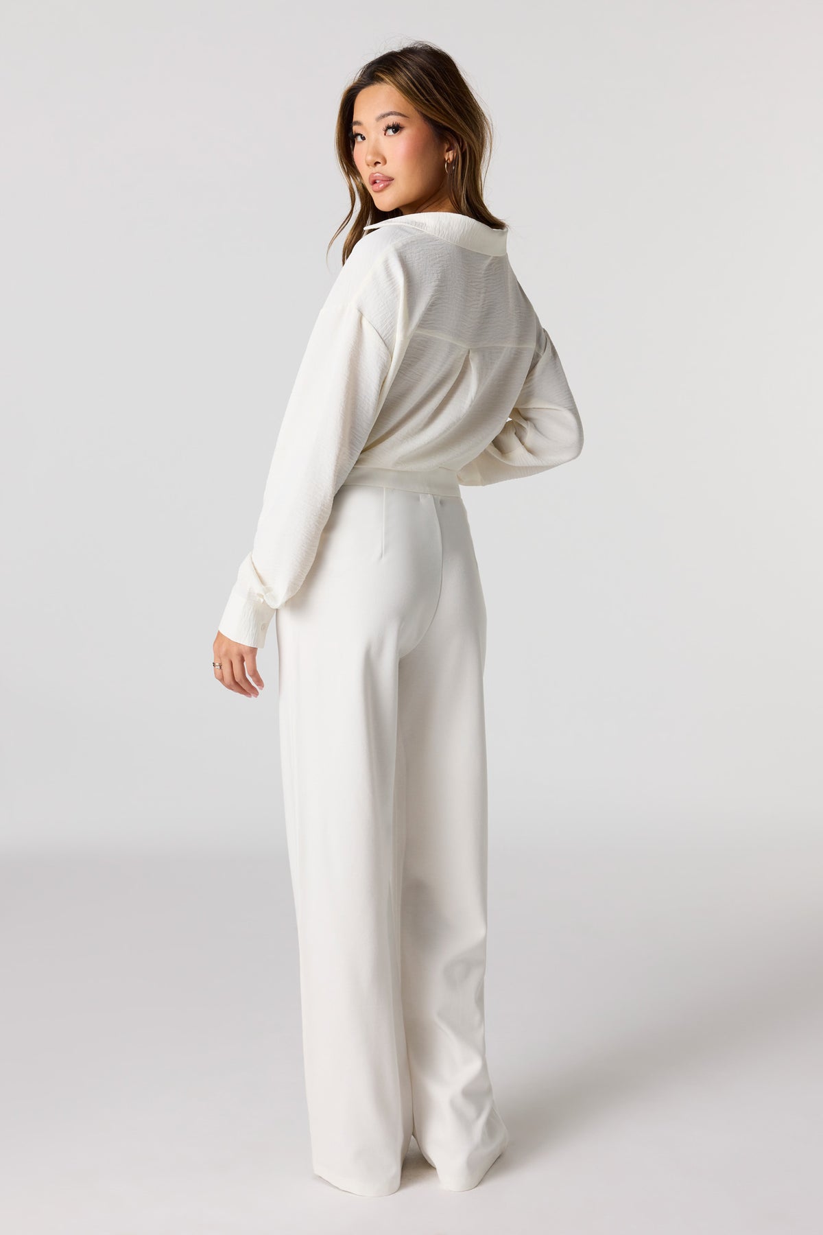 Alt View 3. Wide Leg Dress Pant - White