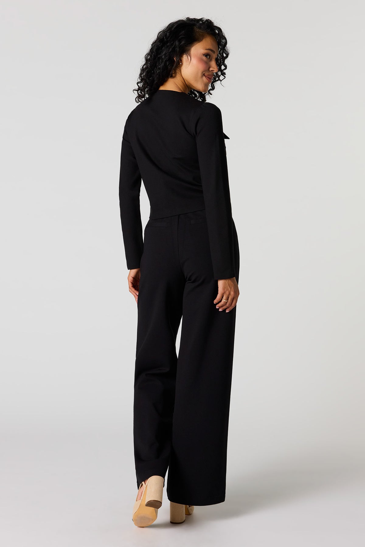 Alt View 3. Wide Leg Dress Pant - Black