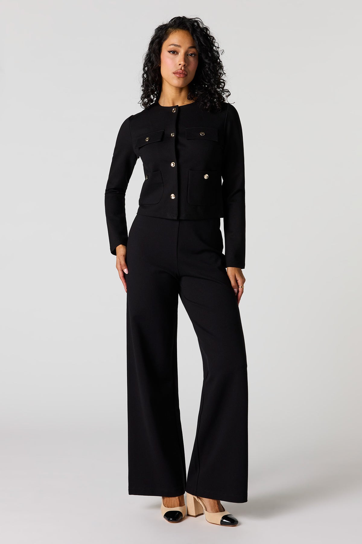 Wide Leg Dress Pant - Black