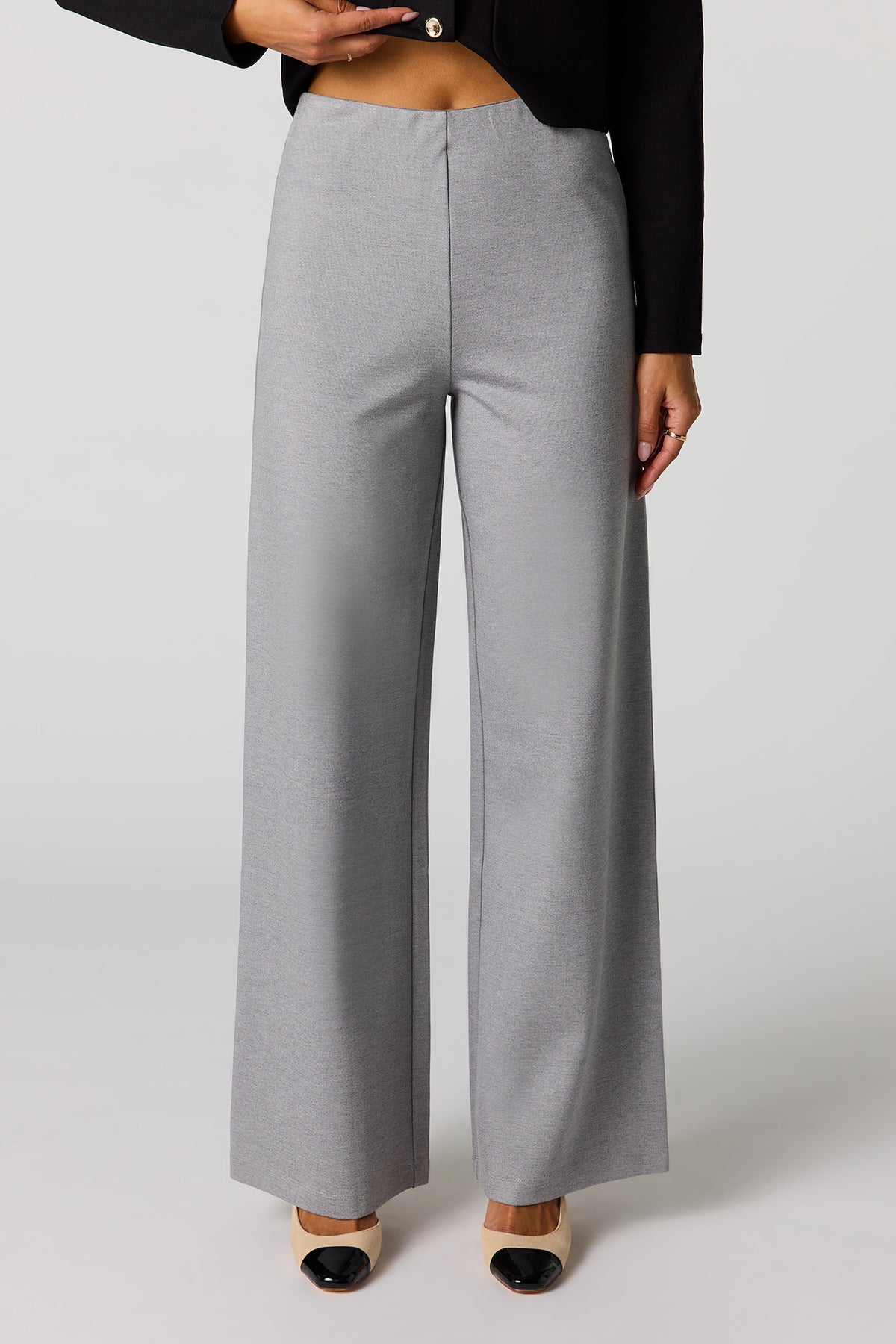 Alt View 2. Wide Leg Dress Pant - Heather Grey