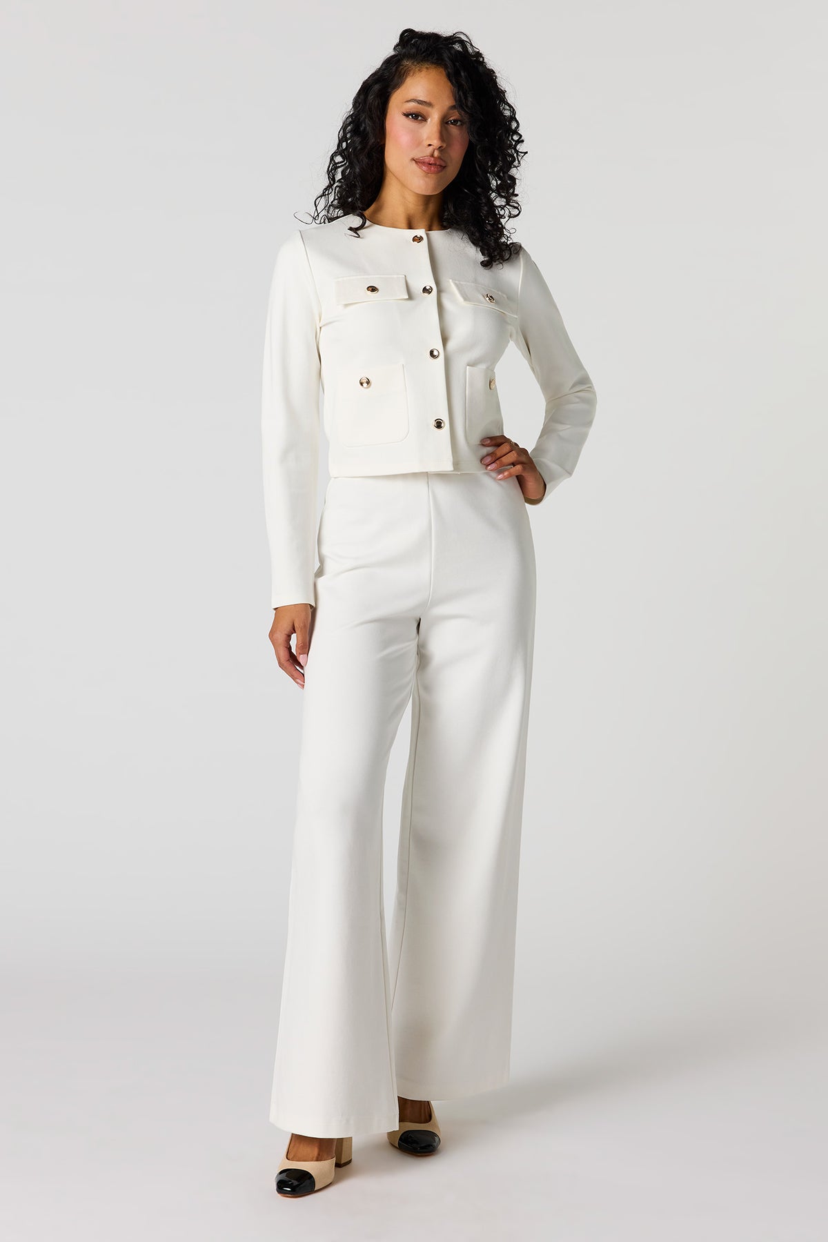 Wide Leg Dress Pant - White