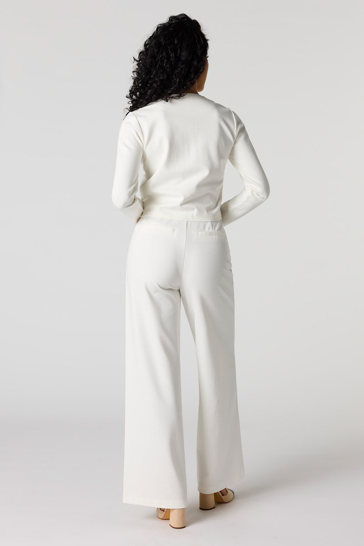 Alt View 3. Wide Leg Dress Pant - White