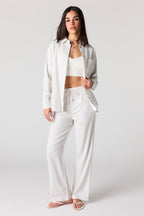 Linen-Blend Wide Leg Pant